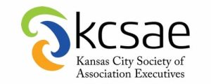 Logo for the Kansas City Society of Association Executives, featuring a three-color abstract swirl and bold "kcsae" text.